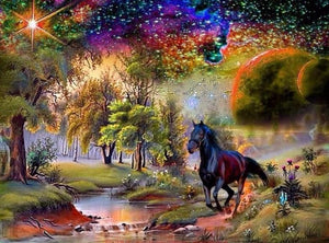 Black Horse & Scenic Beauty - diamond-painting-bliss.myshopify.com
