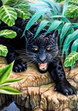 Black Leopard in the Forest - diamond-painting-bliss.myshopify.com
