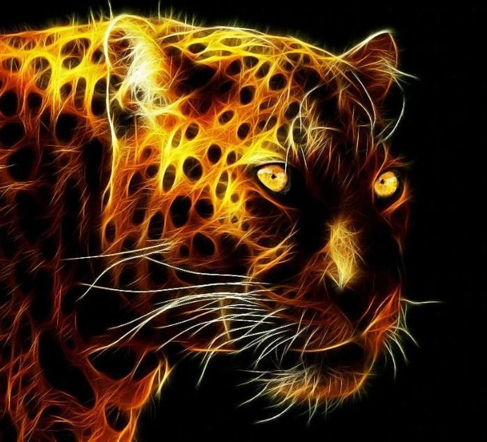 Blazing African leopard - Paint by Diamonds - diamond-painting-bliss.myshopify.com