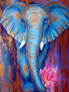 Blue Elephant - Paint by Diamonds - diamond-painting-bliss.myshopify.com