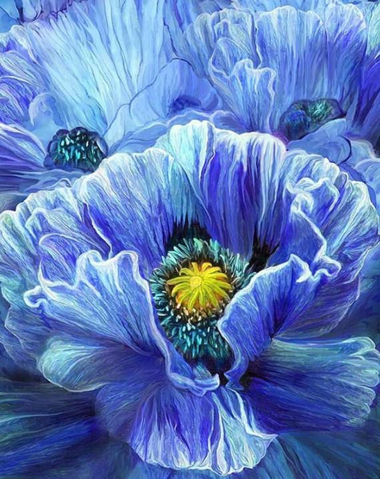 Blue Poppy by Carol Cavalaris - diamond-painting-bliss.myshopify.com