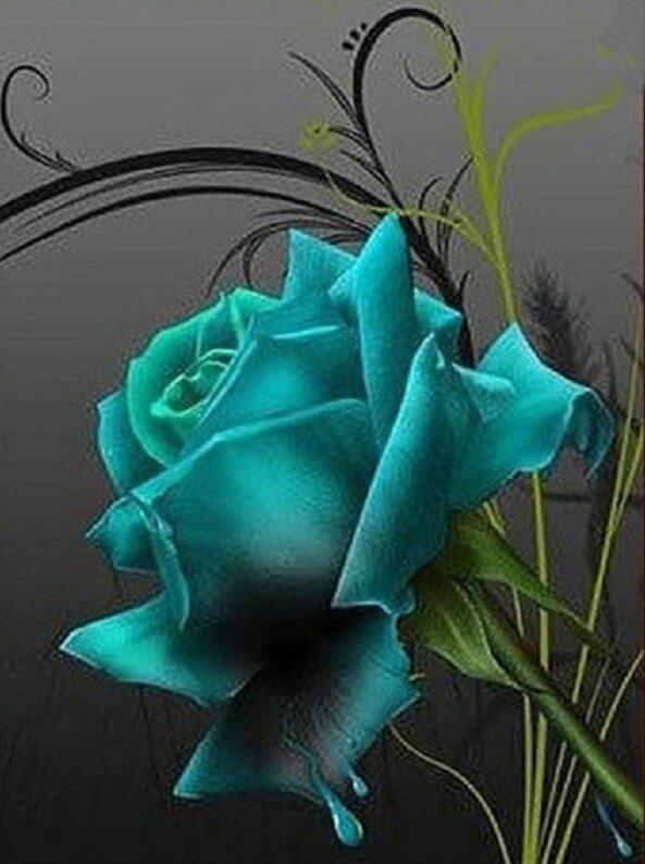 Blue Rose Painting Kit - diamond-painting-bliss.myshopify.com