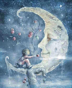 Boy feeding Moon - diamond-painting-bliss.myshopify.com