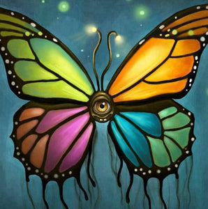Bright Colored Watching Butterfly - diamond-painting-bliss.myshopify.com