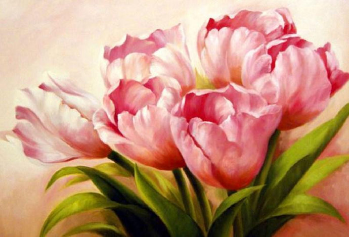 Bunch of Pink Tulips - Paint by Diamonds - diamond-painting-bliss.myshopify.com