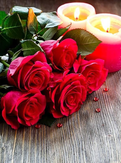 Candles & Roses Painting Kit - diamond-painting-bliss.myshopify.com
