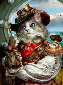 Captain Cat - Paint with Diamonds - diamond-painting-bliss.myshopify.com