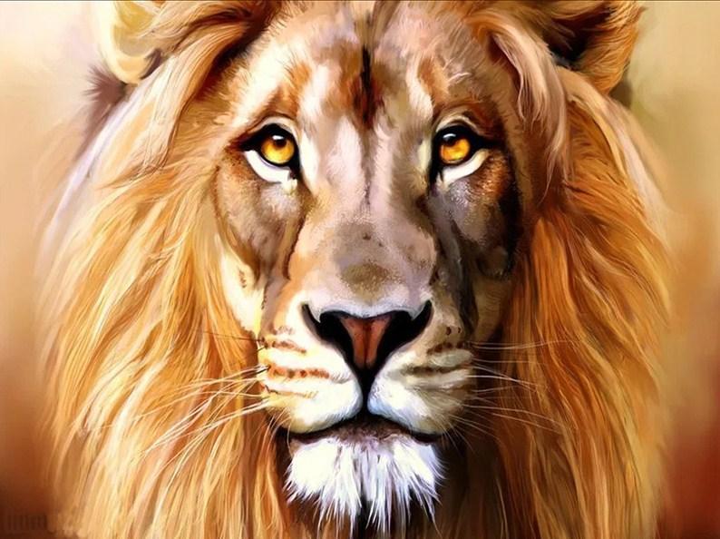 Captivating Lion - Paint by Diamonds - diamond-painting-bliss.myshopify.com