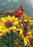 Cardinal with Sunflowers Diamond painting - diamond-painting-bliss.myshopify.com