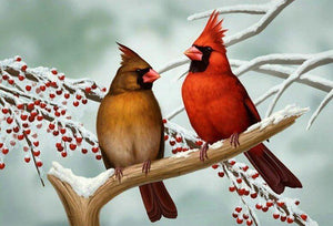 Cardinals Pair Diamond Painting - diamond-painting-bliss.myshopify.com