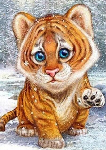 Cartoon Baby Tiger Diamond Painting - diamond-painting-bliss.myshopify.com