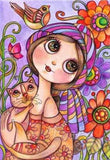 Cartoon Girl with Big Eyes - diamond-painting-bliss.myshopify.com