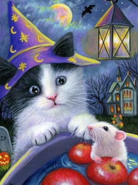 Cat & Mouse - Paint by Diamonds - diamond-painting-bliss.myshopify.com