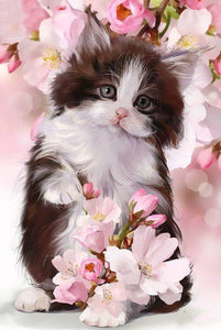Cat in Cherry Blossom - diamond-painting-bliss.myshopify.com
