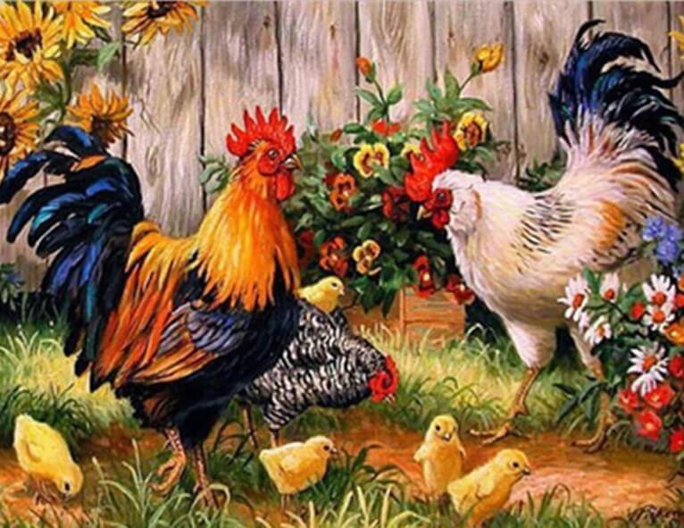 Chickens on the Farm - diamond-painting-bliss.myshopify.com