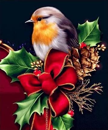 Chrismas Bird- Painting with Diamond - diamond-painting-bliss.myshopify.com