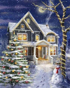 Christmas House - Paint with Diamonds - diamond-painting-bliss.myshopify.com