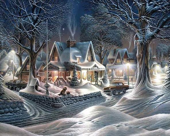 Christmas Season Snow Scene - diamond-painting-bliss.myshopify.com
