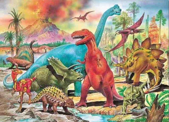 Colorful Dinosaurs - Diamond Painting Kit - diamond-painting-bliss.myshopify.com