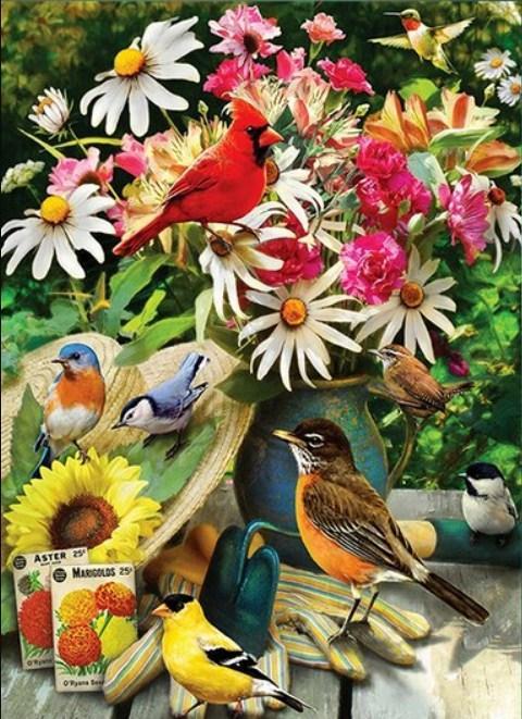 Colorful Floral Vase & Beautiful Birds - diamond-painting-bliss.myshopify.com