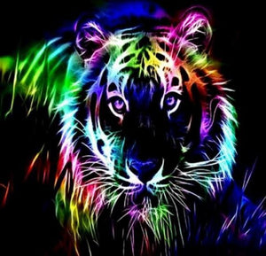 Colorful Neon Tiger - Paint with Diamonds - diamond-painting-bliss.myshopify.com