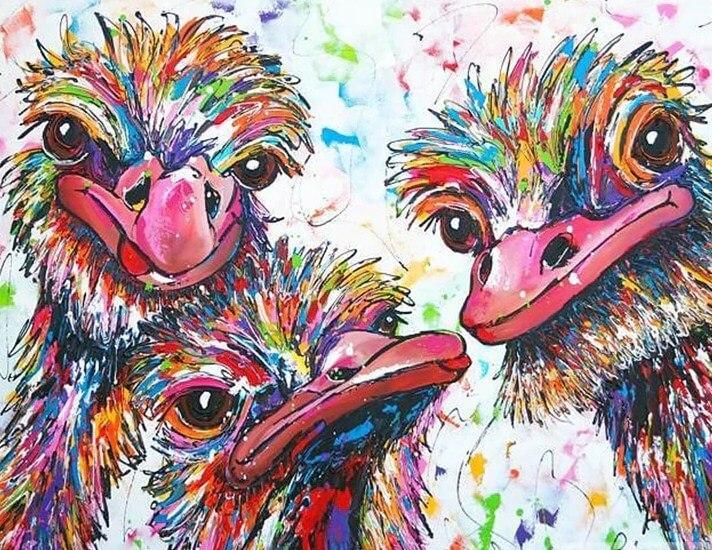 Colorful Ostrich Painting Kit - diamond-painting-bliss.myshopify.com