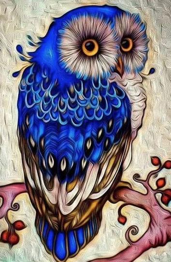 Colorful Owl- Painting with Diamond - diamond-painting-bliss.myshopify.com