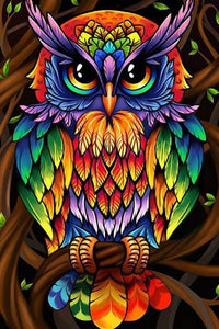 Colorful Owl DIY Painting Kit - diamond-painting-bliss.myshopify.com