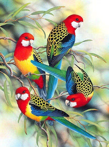 Colorful Parrots on Trees - diamond-painting-bliss.myshopify.com