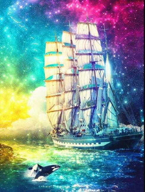 Colorful Sky & Sailing Ship - diamond-painting-bliss.myshopify.com
