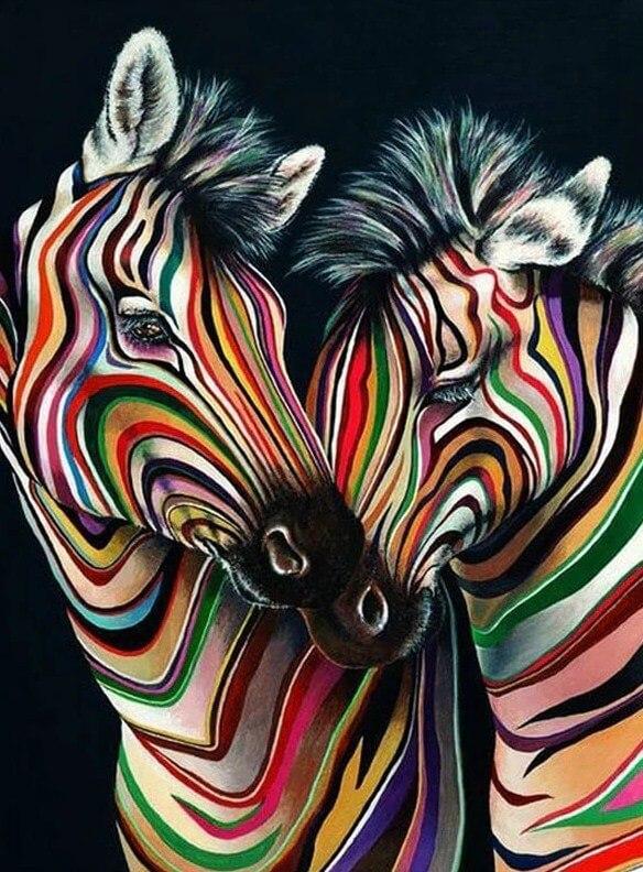 Colorful Zebras Painting Kit - diamond-painting-bliss.myshopify.com