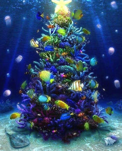 Coral Christmas Tree - diamond-painting-bliss.myshopify.com