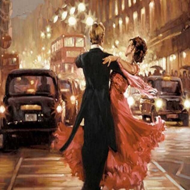 Couple Dancing on Street - diamond-painting-bliss.myshopify.com