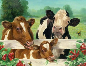Cow Family - Paint with Diamonds - diamond-painting-bliss.myshopify.com