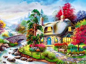 Cozy Cottage - Paint by Diamonds - diamond-painting-bliss.myshopify.com