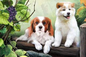 Cute Dogs & Bunch of Grapes - diamond-painting-bliss.myshopify.com