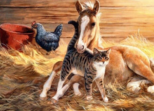 Cute Horse Baby & Kitten - diamond-painting-bliss.myshopify.com