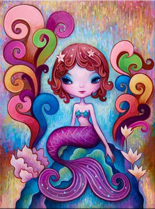 Cute Little Mermaid - Paint by Diamonds - diamond-painting-bliss.myshopify.com