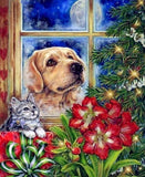 Dog, Cat & Christmas Tree - diamond-painting-bliss.myshopify.com