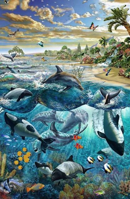 Dolphins & Whales - Paint by Diamonds - diamond-painting-bliss.myshopify.com