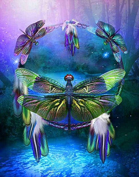 Dragon Fly Dream Catcher - diamond-painting-bliss.myshopify.com