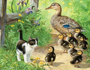 Duck Family & Kitten - diamond-painting-bliss.myshopify.com