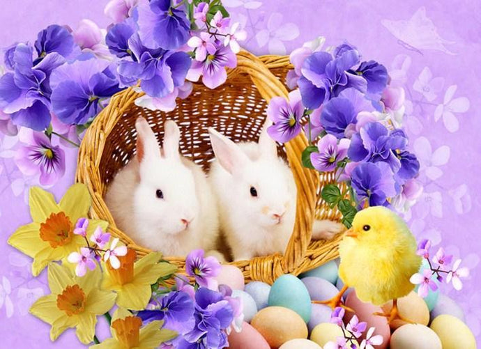 Easter Rabbits & Little Chick - diamond-painting-bliss.myshopify.com