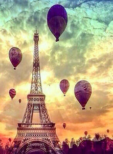 Eiffel Tower & Hot Air Balloons - diamond-painting-bliss.myshopify.com