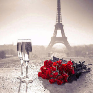 Eiffel Tower & Rose Bouquet - diamond-painting-bliss.myshopify.com