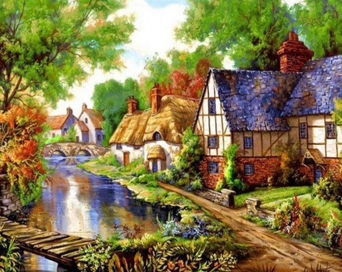 European Village Painting Kit - diamond-painting-bliss.myshopify.com