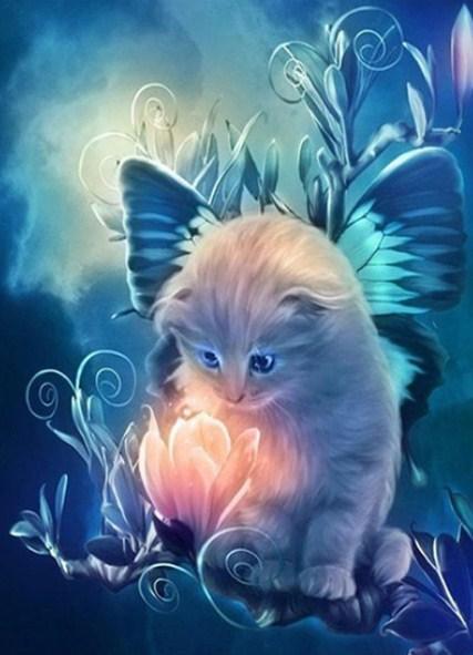 Fairy Cat - paint by Diamonds - diamond-painting-bliss.myshopify.com