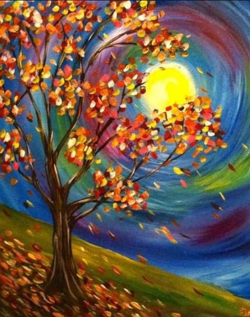 Fall Moon - paint by Diamonds - diamond-painting-bliss.myshopify.com