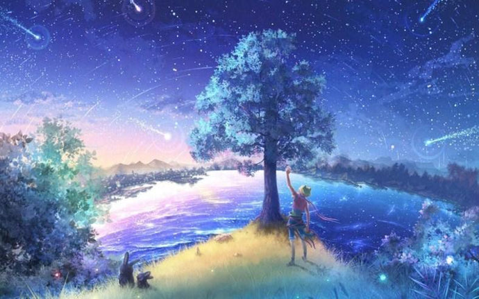 Falling Stars Anime Landscape - diamond-painting-bliss.myshopify.com