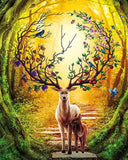 Fantasy Deer with Beautiful Antlers - diamond-painting-bliss.myshopify.com